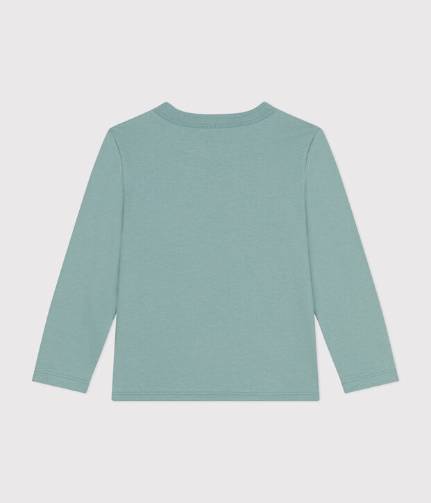Camiseta de manga larga de punto fino para ni&ntilde;o verde
