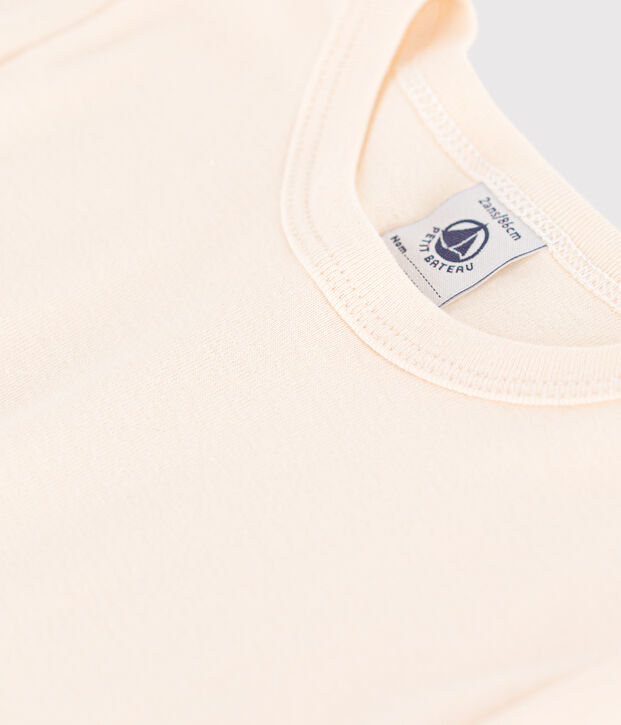 Camiseta de manga corta de algod&oacute;n crudo