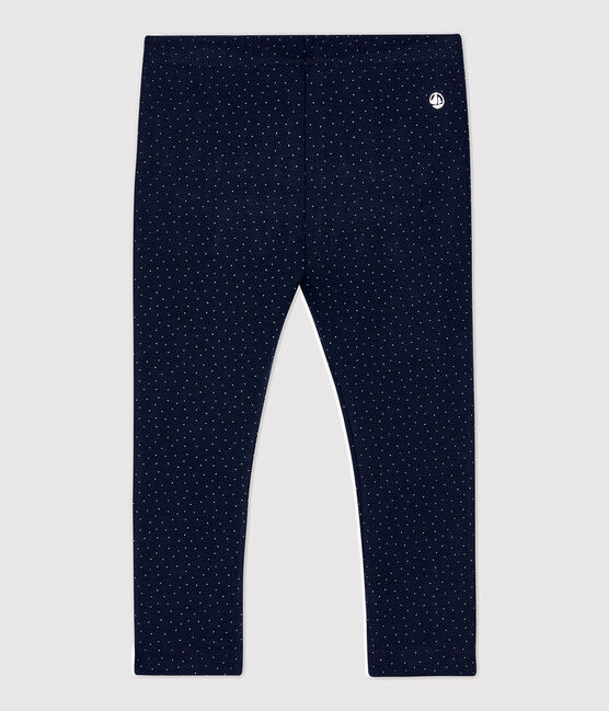 Leggings de algodón de bebé. azul SMOKING/blanco MARSHMALLOW