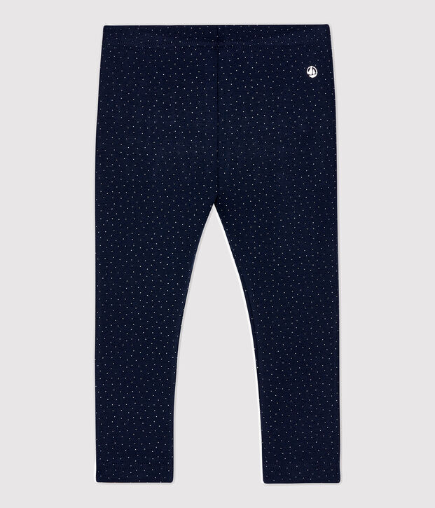 Leggings de algod&oacute;n de beb&eacute;. azul/blanco