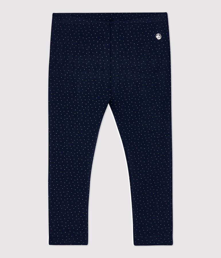 Leggings de algod&oacute;n de beb&eacute;. azul SMOKING/blanco MARSHMALLOW