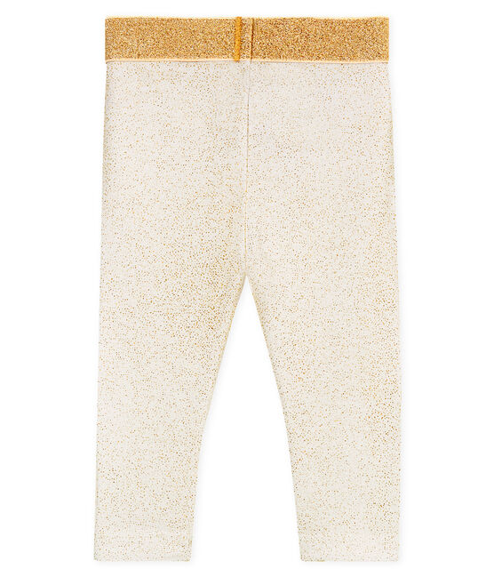 Leggings con lentejuelas para bebé niña blanco MARSHMALLOW/rosa COPPER