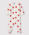 Pelele de punto de canalé con corazones rojos para bebé blanco MARSHMALLOW/rojo TERKUIT
