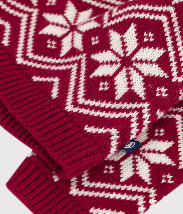 Jersey de lana y algod&oacute;n con estampados para beb&eacute; rojo/crudo