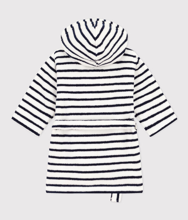 Albornoz milrayas de ni&ntilde;a/ni&ntilde;o de rizo blanco/azul