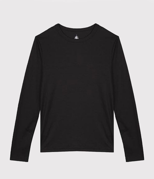 Camiseta de algod&oacute;n Sea Island para mujer negro