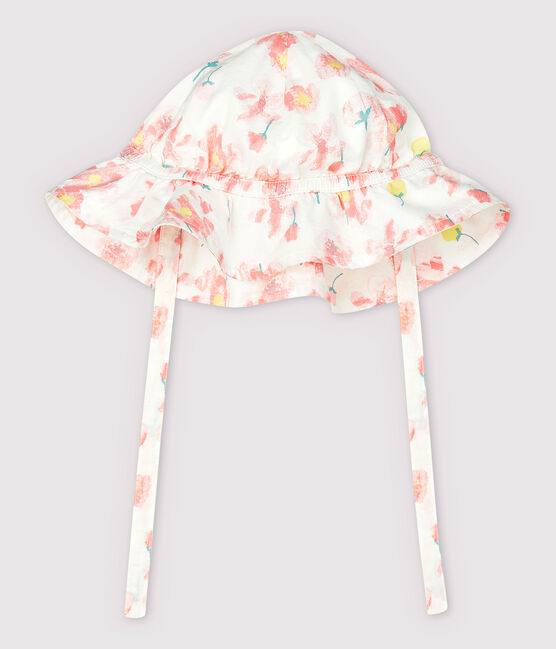 Capelina de popelina con estampado de flores de bebé niña blanco MARSHMALLOW/blanco MULTICO
