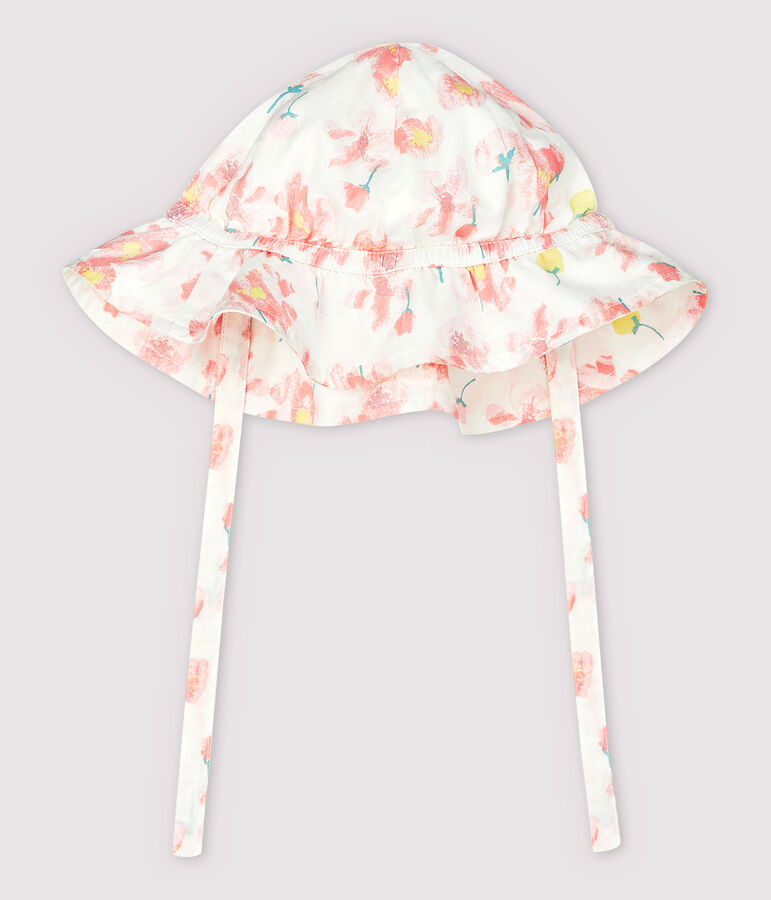 Capelina de popelina con estampado de flores de beb&eacute; ni&ntilde;a blanco/multicolor