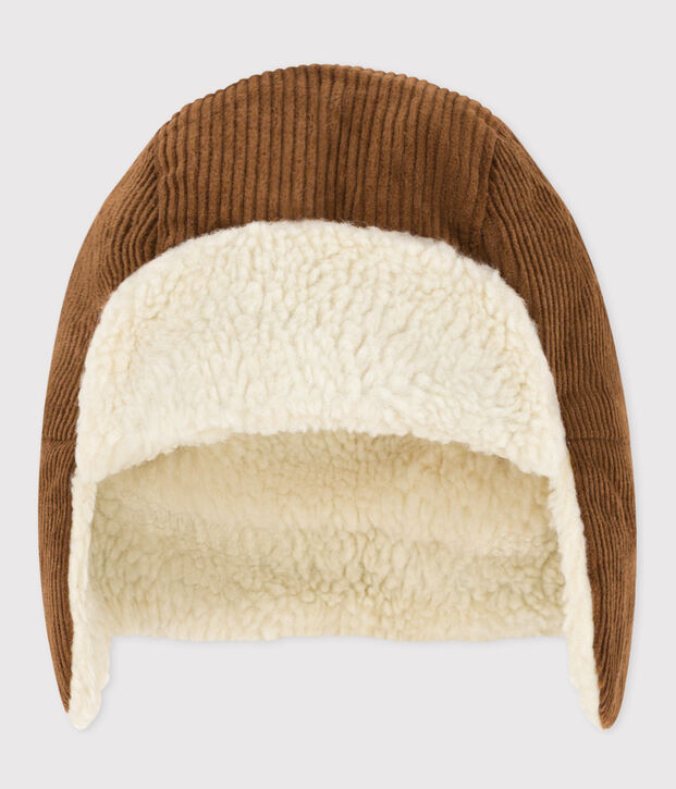 Gorro chapka de terciopelo para beb&eacute; marron