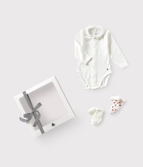 Estuche regalo para bebé con body y calcetines variante 1