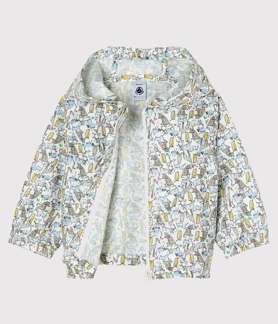 Cortavientos estampado para bebé unisex blanco MARSHMALLOW/azul BRUT/ MULTICO