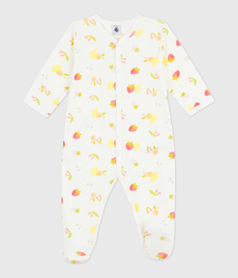 Pijama de algod&oacute;n con estampado de frutas para beb&eacute; blanco MARSHMALLOW/blanco MULTICO