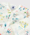 Pijama enterizo de flores de tejido tubular de bebé niña blanco MARSHMALLOW/blanco MULTICO