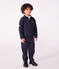 Sudadera infantil lisa tipo polo de algodón azul SMOKING
