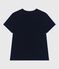 Camiseta Recta de algodón liso para mujer azul SMOKING
