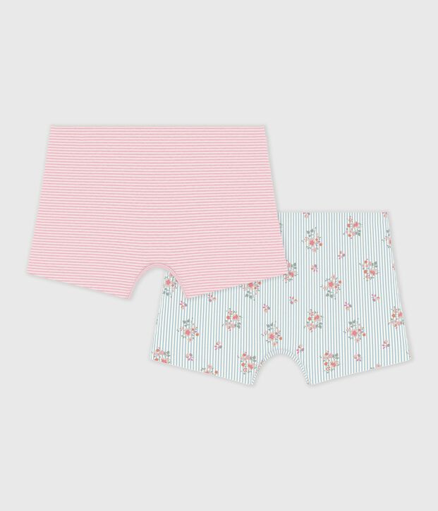 Juego de culottes infantiles largos de algod&oacute;n con estampado de flores multicolor