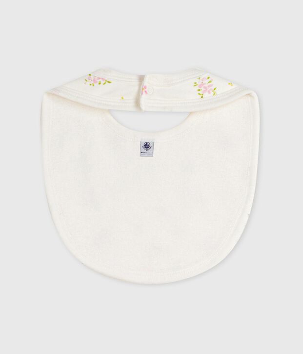 Babero de algod&oacute;n estampado para reci&eacute;n nacido blanco/multicolor