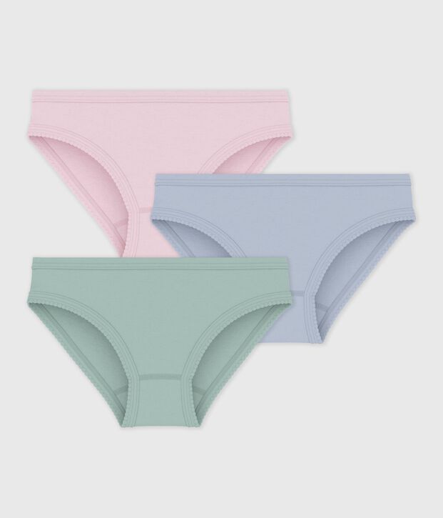 Juego de braguitas infantiles de algod&oacute;n lisas multicolor