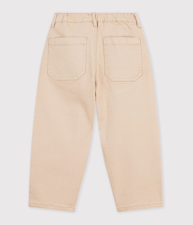Pantal&oacute;n denim infantil con 5 bolsillos beige