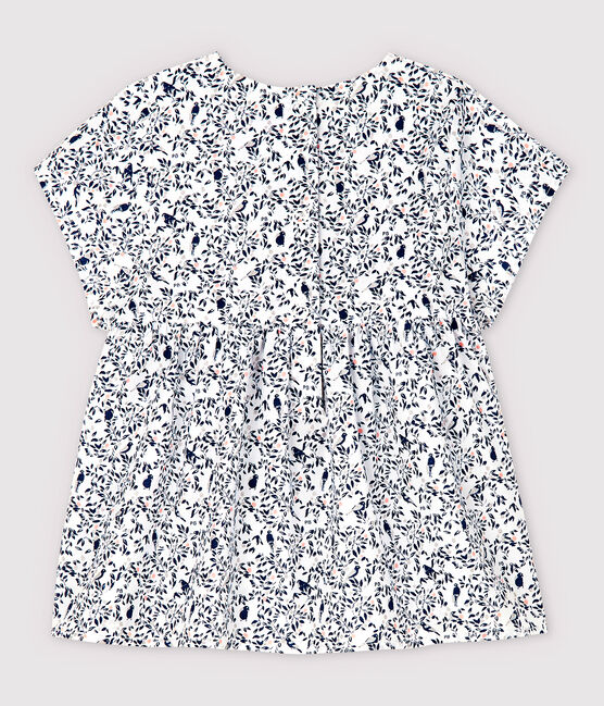 Blusa de manga corta de popelina de bebé niña blanco MARSHMALLOW/blanco MULTICO