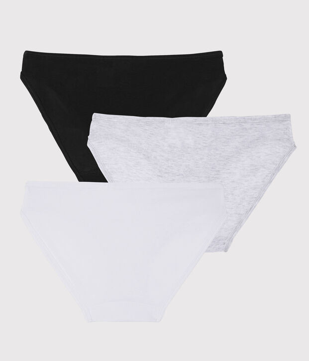 Lote de 3 braguitas de algod&oacute;n ligero de mujer multicolor