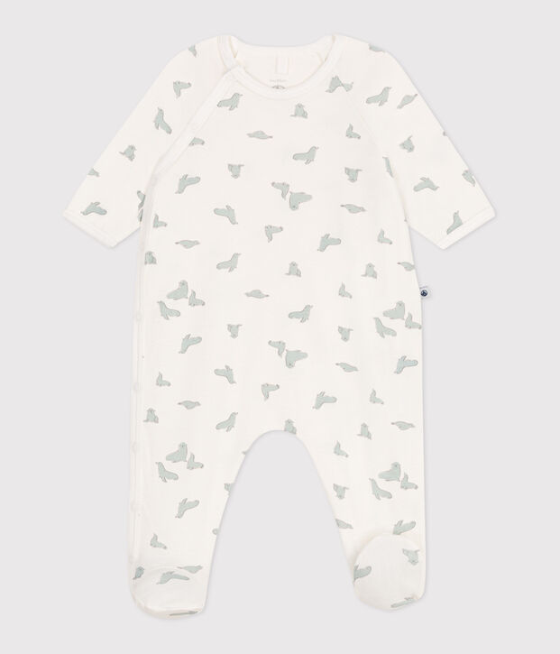 Pijama de algod&oacute;n para beb&eacute; con focas blanco/multicolor