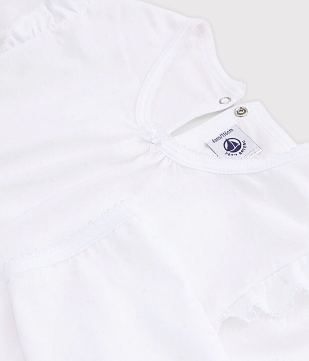 Pijama de algod&oacute;n fino para ni&ntilde;a blanco