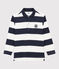 Polo de manga larga para niño azul SMOKING/blanco MARSHMALLOW