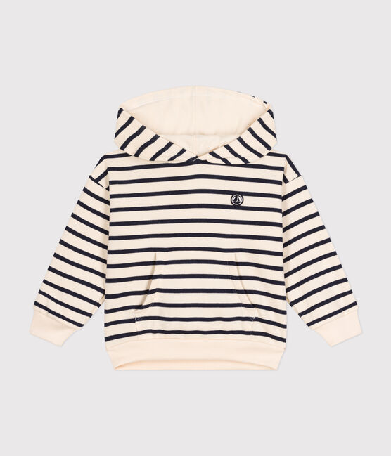 Sudadera con capucha de felpa cepillada para niño/niña blanco AVALANCHE/azul SMOKING