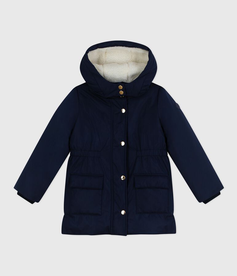 Parka infantil midi lisa azul