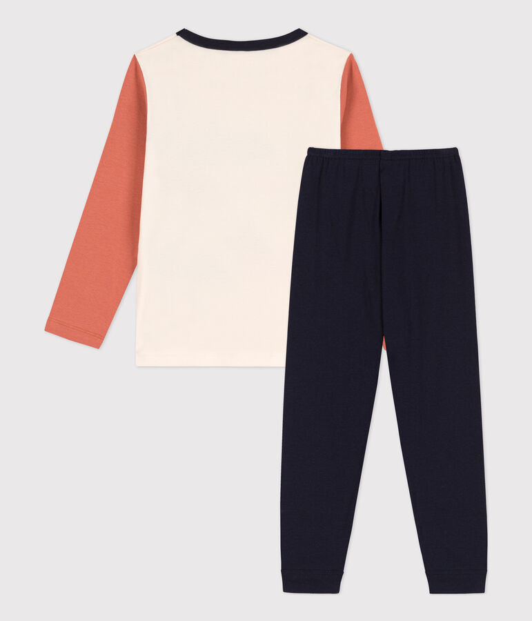 Pijama de algod&oacute;n para ni&ntilde;a / ni&ntilde;o azul/multicolor