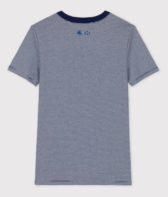 Camiseta L'ICONIQUE Water Family x Petit Bateau azul MEDIEVAL/blanco MARSHMALLOW