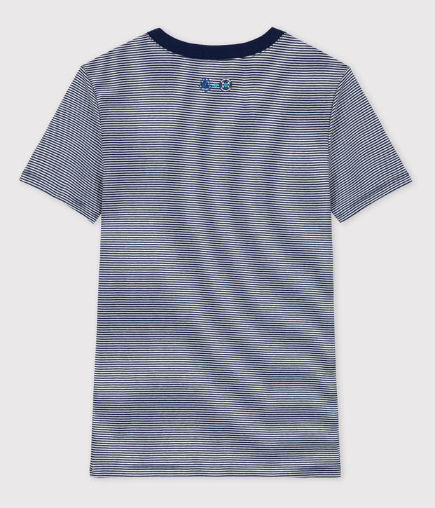 Camiseta L'ICONIQUE Water Family x Petit Bateau azul/blanco