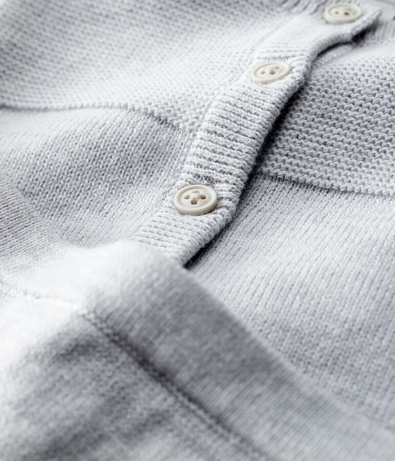 Conjunto de 2 prendas grises de beb&eacute; en punto de algod&oacute;n ecol&oacute;gico gris