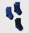 Lote de 3 pares de calcetines para bebé niño azul SMOKING/azul LIMOGES