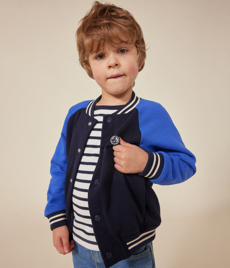 Chaqueta teddy de felpa para ni&ntilde;o azul/azul