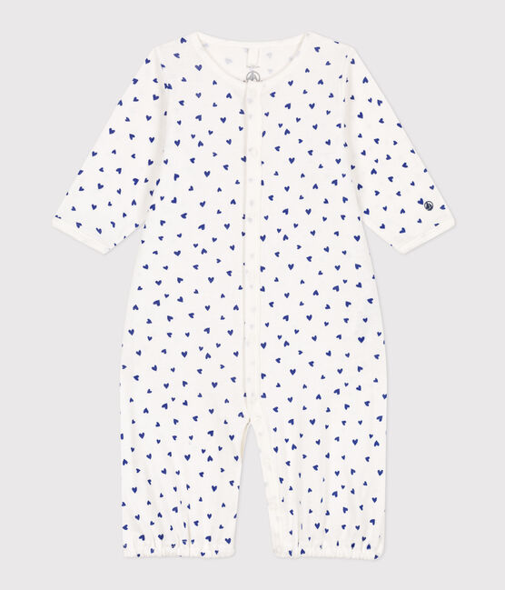 Mono saco con corazón de algodón blanco MARSHMALLOW/ NEWBLEU