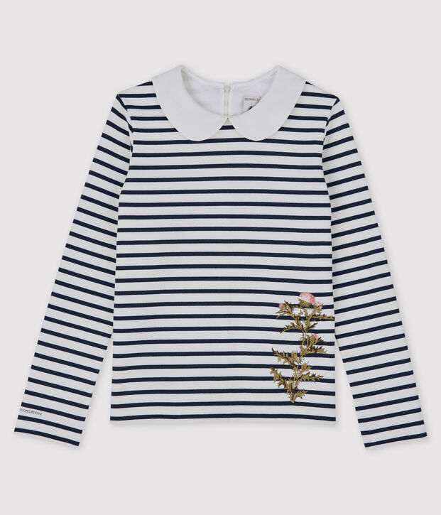 Marinera de mujer Petit Bateau x Deyrolle blanco/azul