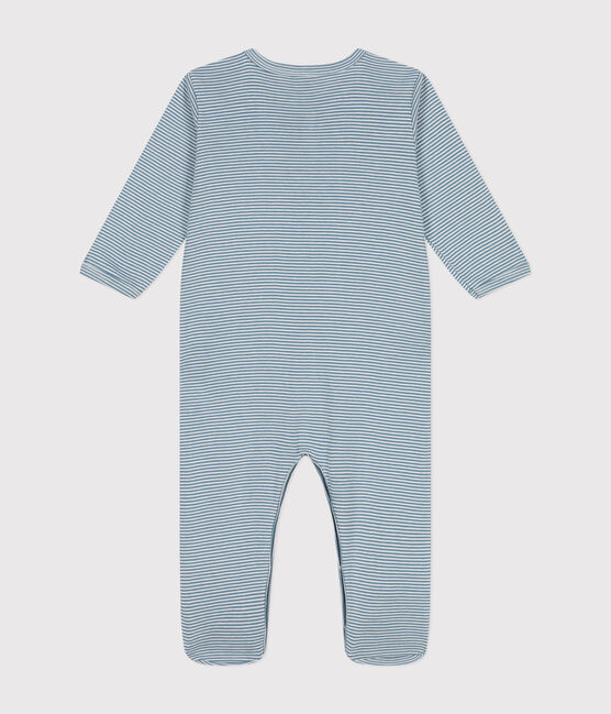 Pijama estampado de algodón para bebé azul ROVER/blanco MARSHMALLOW