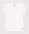 Camiseta de manga corta de algodón de niña blanco MARSHMALLOW