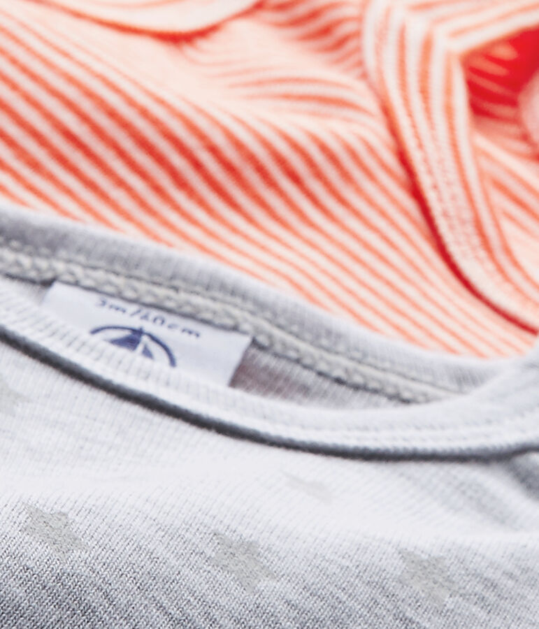 Lote de 2 bodies sin mangas para beb&eacute; ni&ntilde;o blanco