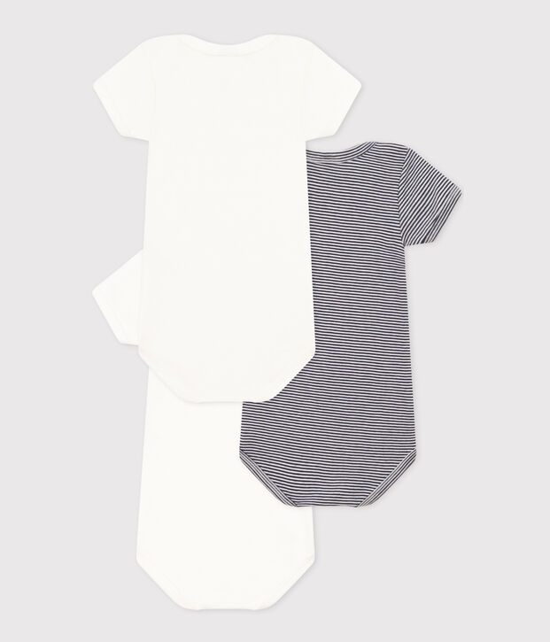 Juego de 3 bodis de algod&oacute;n de manga corta con motivo de Par&iacute;s para beb&eacute; multicolor