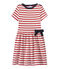 Vestido niña a rayas blanco MARSHMALLOW/rojo TERKUIT