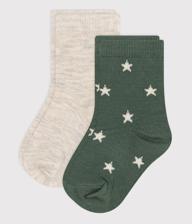2 pares de calcetines de algod&oacute;n con estrellas para beb&eacute; multicolor