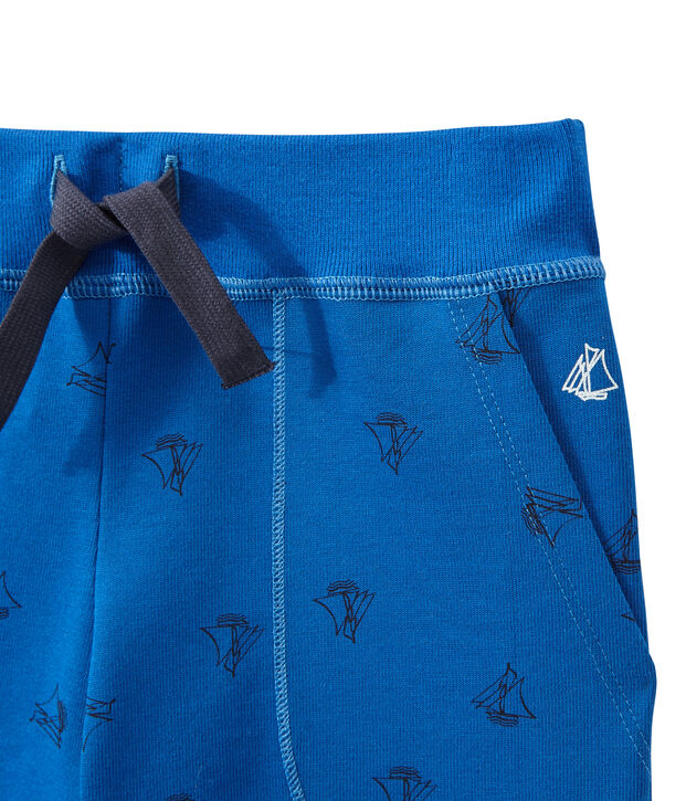 Bermuda en jersey tupido para ni&ntilde;o azul/azul
