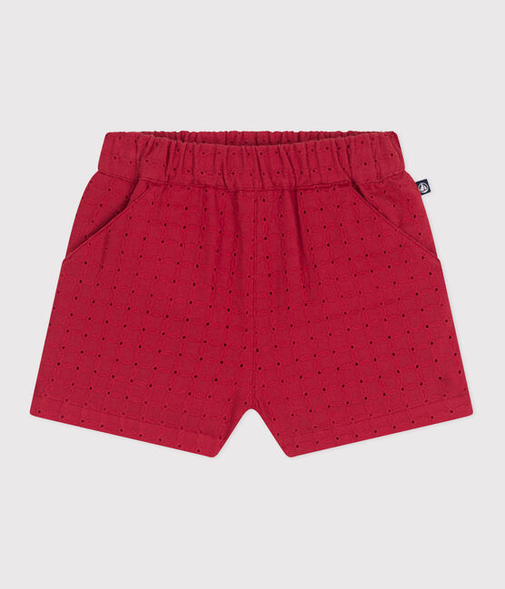Shorts de popelina con bordado inglés para bebé SPI