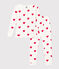 Pijama de algodón ajustado con corazones para niña blanco MARSHMALLOW/rojo TERKUIT