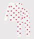 Pijama de algodón ajustado con corazones para niña