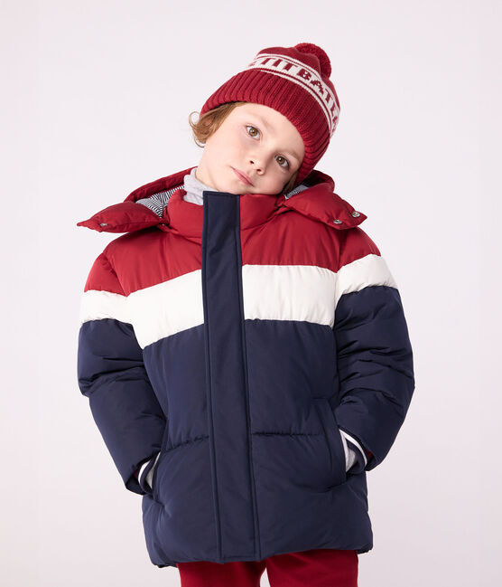 Plumífero infantil liso colorblock azul SMOKING/blanco MULTICO