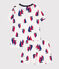 Pijama corto infantil de algodón con estampado de barcos blanco MARSHMALLOW/blanco MULTICO